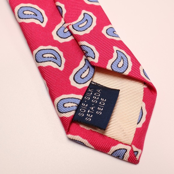 Ben Silver Silk Necktie Paisley Print Business Casual Breuer Tie - Minor Flaws - Picture 3 of 10